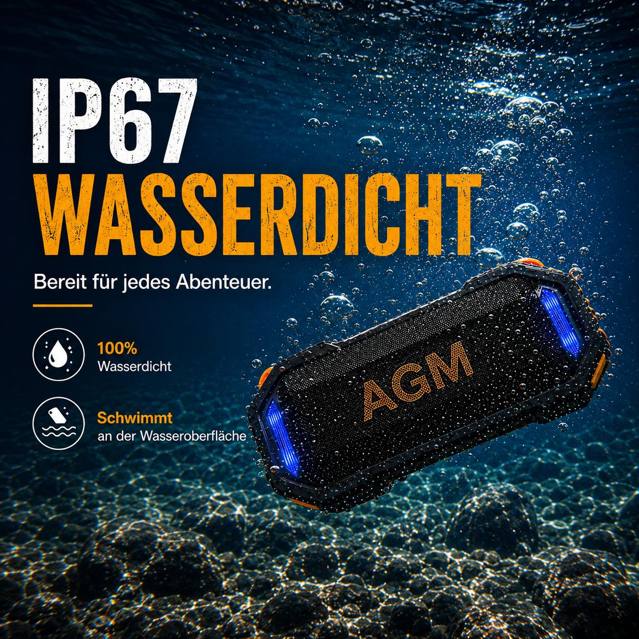AGM MAG ROCK, enceinte sans fi - Portable Bluetooth Speaker Waterproof Ipx7 avis et prix