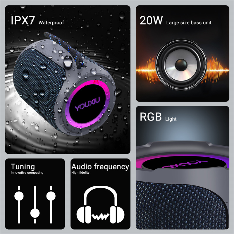 Haut-parleur Bluetooth portabl - Portable Bluetooth Speaker Waterproof Ipx7 avis et prix