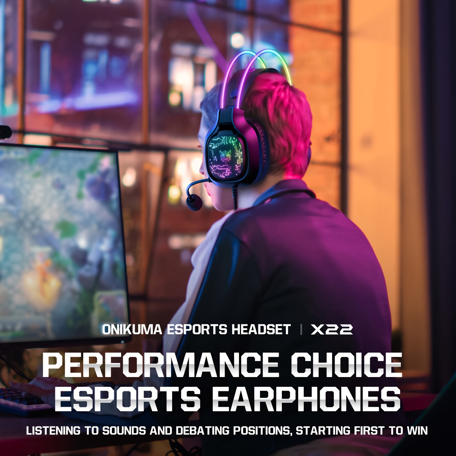 ONIKUMA X22 casque de jeu RGB  - Gaming Headset With Mic Rgb avis et prix